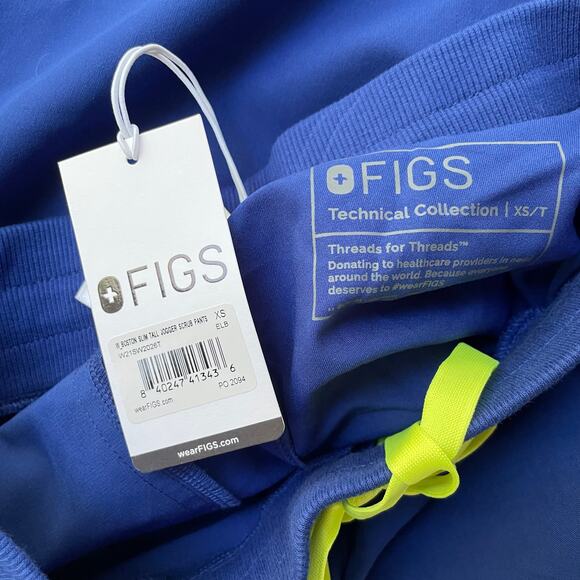 FIGS Boston Slim Jogger Scrub Pants Blue Size XS Tall NEW - Picture 7 of 8